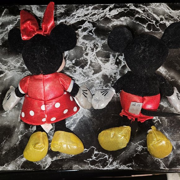 2019 Disney TY Sparkle MICKEY and MINNIE MOUSE Stuffed Plush Beanbag Toys - Picture 5 of 7